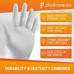 2000 Large White Latex Powder Free Disposable Exam Gloves (20 Boxes of 100)