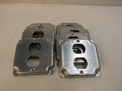 Hubbell Raco 4″ Square Cover 902C One Device Duplex Receptacle Lot of 8