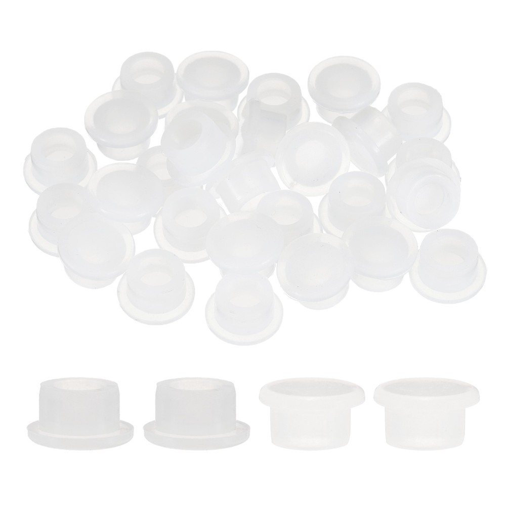 30pcs Hole Plugs Fit for 11mm7/16 Inch Hole Round Snap Plug for Home White