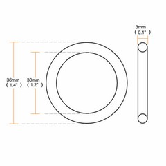 30mm Inner Dia 3mm Thick Rubber O-ring Oil Seal Gaskets Black 10pcs