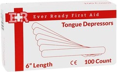 Ever Ready First Aid Wood 6″ Tongue Depressors Medical All Purpose – 100CT