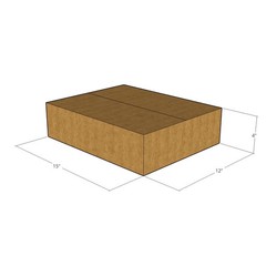50 15x12x4 Kraft Brown Corrugated Shipping Boxes 32 ECT Single-Wall New