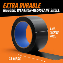 Gorilla All Weather Duct Tape Black, 1.88″ x 25 yd Waterproof Outdoor Tape