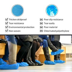 50 Pair Disposable Shoe Covers Non-Slip Boot Shoes Protector Non-Woven 2 Colors