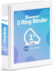 Moisture Resistant 1 Inch D Ring Binder with Pockets: 8.5×11 Paper Friendly