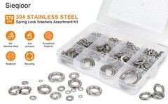 376Pcs SAE Spring Lock Washer Assortment Kit 304 Stainless 4#-3/4″ | 12 sizes