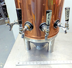 Vintage Copper And Stainless-Steel Beer / Beverage Tower With 4 Spouts 26” x 14”