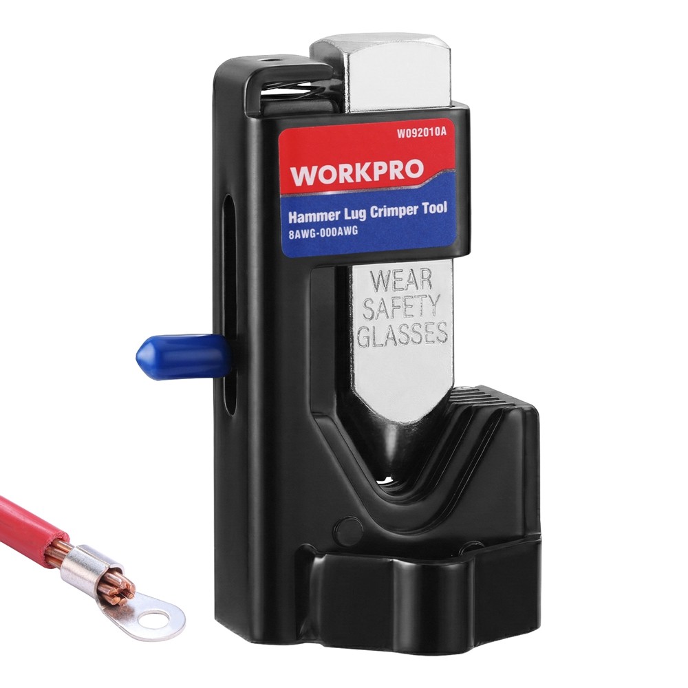 WORKPRO Battery Audio Weld Cables Hammer Crimper Wire Terminal Lug Crimping Tool