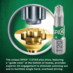 (Choose Size) 3lb SPAX Multi Material Exterior Deck Flat Head Screws T-20 Plus