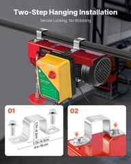 VEVOR Electric Hoist 1320lbs Crane Winch with Wireless Remote Control 1150W 110V