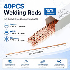 15% Silver Brazing Rods AWS Bcup-5 40 Sticks, Silver Solder Flat