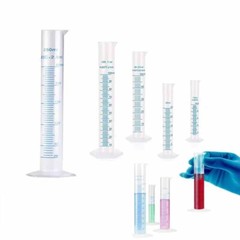 10/25/50/100/250ML Plastic Measuring Cylinder Laboratory Test Graduated Tube