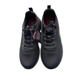 Skechers Work Mens Black Slip Resistant Wide Fit Memory Foam Shoes 9 Wide NWOB