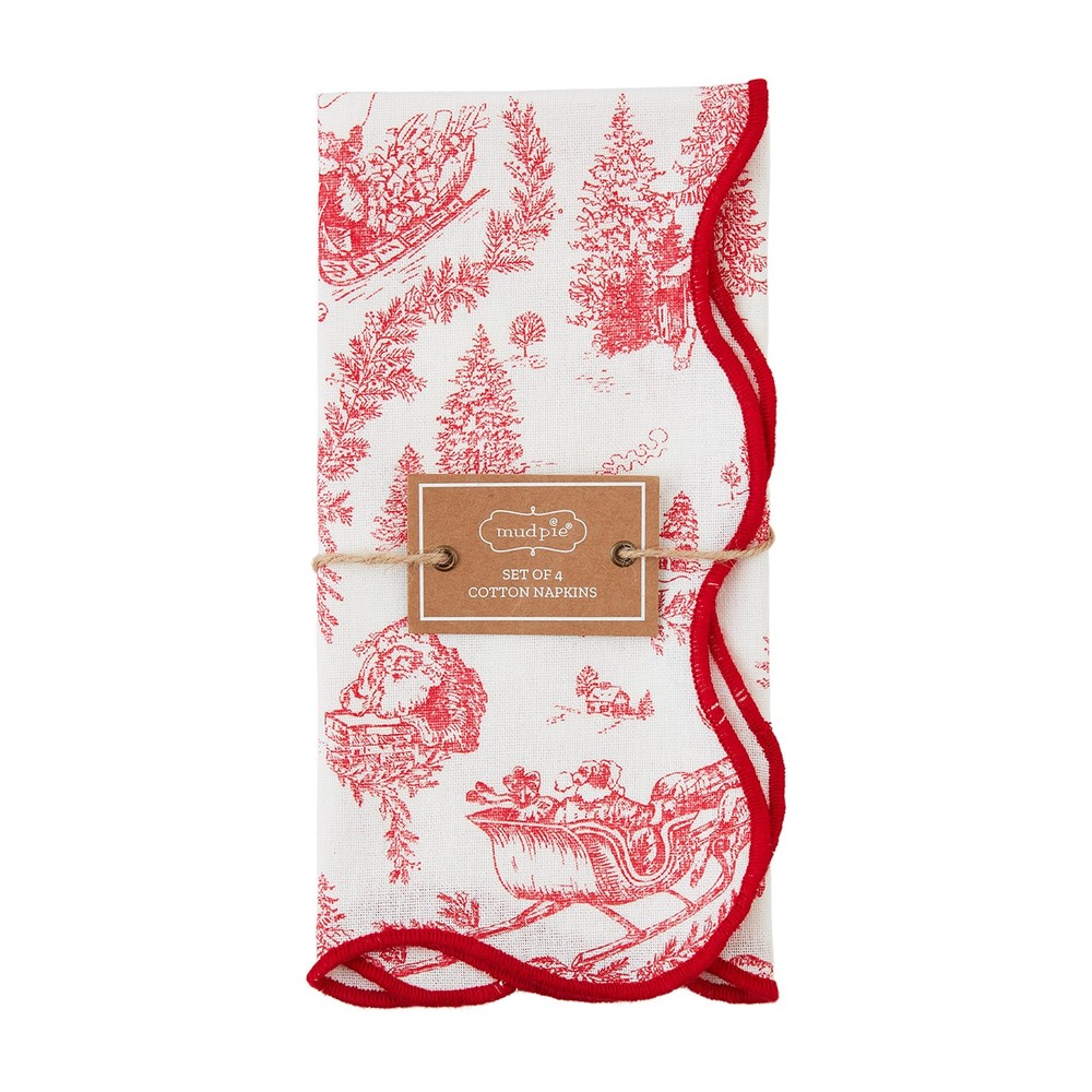 Mud Pie Embroidery Check Napkin Toile 18 X 18 42800125