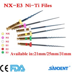 6pcs/pack Dental Endo Root Canal Super Taper Rotary Niti Files 21/25mm/31mm