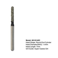 Dental Diamond FG Burs Round End Taper Cylinder Coarse High Speed Bur 850 856