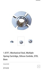 1.875″, Mechanical Seal, Multiple Spring Cartridge, Silicon Carbide, STD. Bore