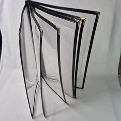 Menu Covers 8.5 x 14 Book Style 6 Page 12 Views Restaurant Bar Clear Vinyl Lot 7
