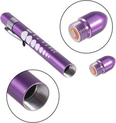 Portable Aluminum Medical LED Penlight with Pupil Gauge for Nurses & Doctors