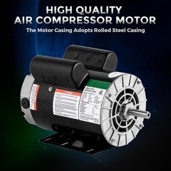 5HP SPL Air Compressor Motor 230V 3450RPM 56 Frame Motor CW/CCW Rotation