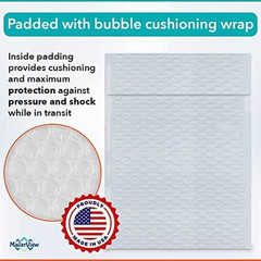 250 Pack USA Made Poly Bubble Mailers (#0) 6X10 Inches Shipping Padded Envelopes