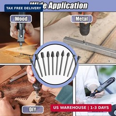 10pcs Carbide Burr Set 1/8″ Shank Rotary Tool Rasp Bits for Metal Wood – NEW