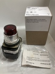 ALLEN BRADLEY 800T-PB16R PUSHBUTTON RED 1NO/1NC XFMR ILLUMINATED SER T NIB