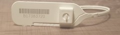 50 Business Barcode Security Cable Seals Tamper Evident Rat Tail Lock Tags White