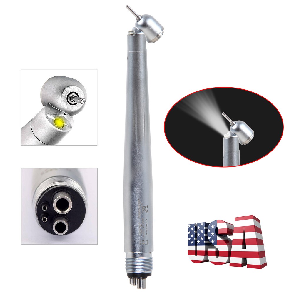 Dental LED Surgical 45 Degree High Speed Handpiece 2/4 Holes or FG Burs