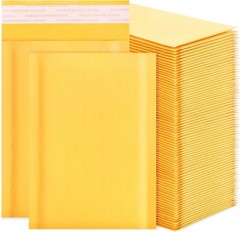 Kraft Bubble Mailers 4x7inch 100Pack Yellow Self-Seal Padded Envelopes Bubble…