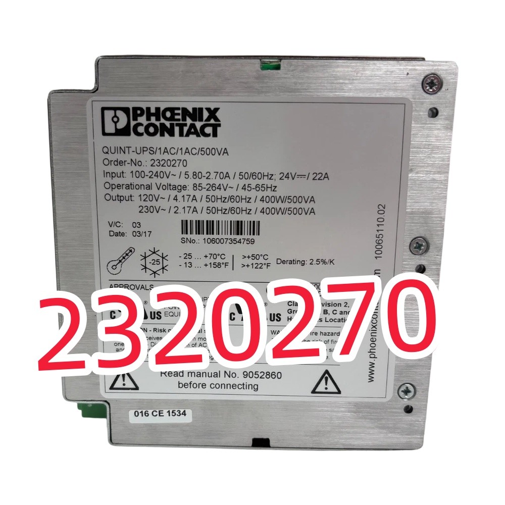 Phoenix Contact 2320270 Brand New QUINT-UPS/1AC/1AC/500VA 500VA Industrial UPS