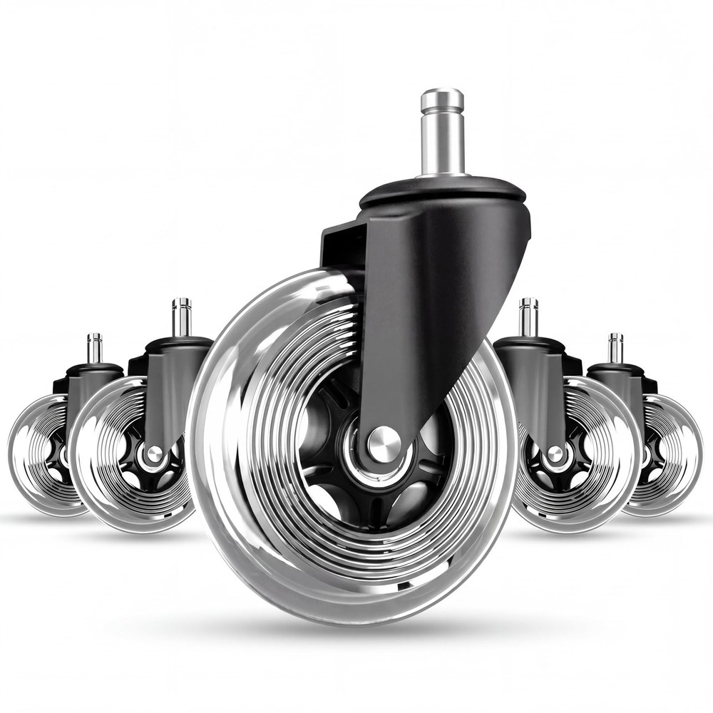 Office Chair Wheels Set of 5 – 3 Inch Roller Blade 3 inches, Black