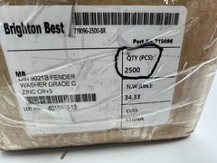 (QTY 2500) Brighton Best 719096 M8 Fender Washer DIN 9021B Grade C Zinc Cr+3