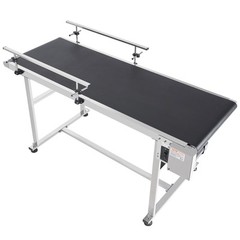 VEVOR Belt Conveyor PVC Stainless Steel Belt Conveyor 59″x23.6″ Double Guardrail