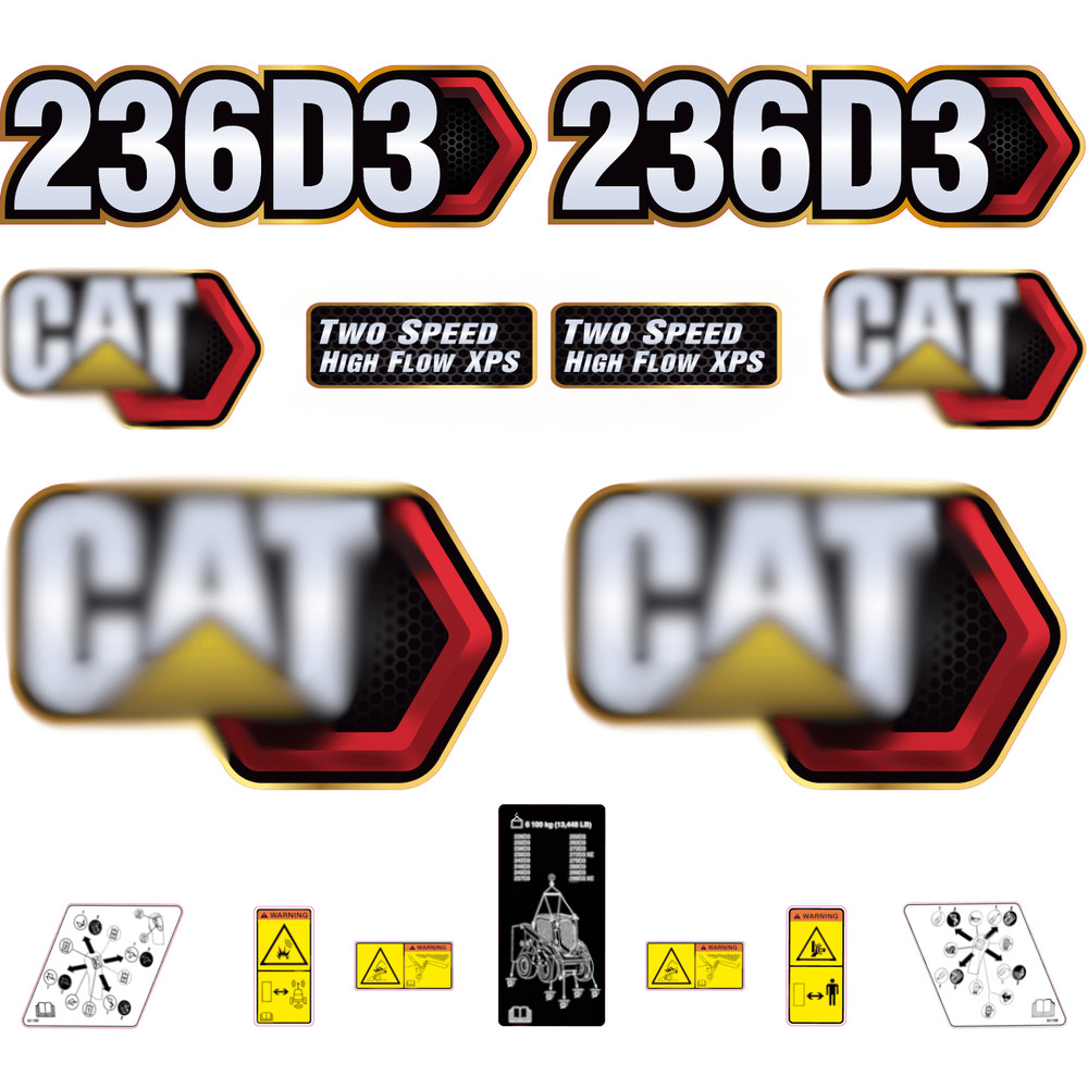 Compatible with 236D3 Decal Kit Skid Steer Stickers – Free Shipping – 3M Vinyl