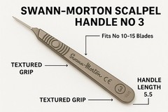 Swann-Morton No.3 Scalpel Handle Fits 10–15A Blades (Pack of 5)
