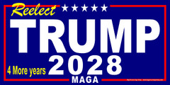Reelect TRUMP 2028 4 More Years -HUGE & LARGE -Blue Banners -Reinforced-USA MADE