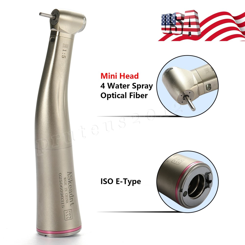 1:5 Contra Angle Electric Dental Handpiece Fiber Optic Mini Head ASKEADNT