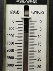 Vintage Ohaus Spring Scale 8008 In Box USA Made Grams Newtons Dental Lab Hook