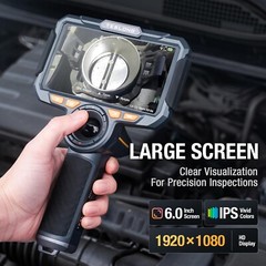 3.9mm/6.5mm 4-Way Joystick Articulating Borescope Inspection Camera 6” Monitor
