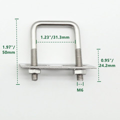 Stainless Steel Square U Bolt Clamp, Square Tube Clamps with Nut and Plate for B