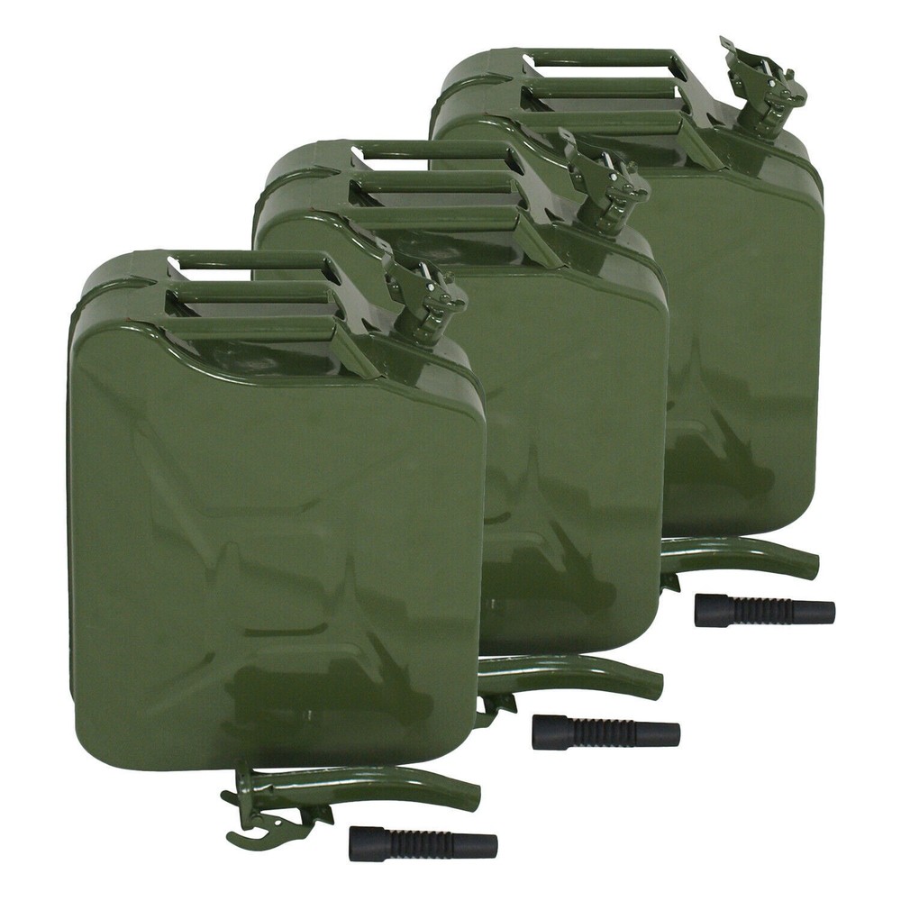 Jerry Can Gasoline Oil Army Army Backup Metal Steel 5 Gallon 20L Tank 3X