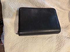 Genuine Leather Planner Wallet Mundex Black Organizer Zip Around 6 Ring Binder