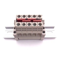 Solar Combiner Box Connector DIN Rail Terminal Blocks Dinkle 6AWG 60A 600V