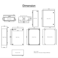27.6 x 19.7 x 9.8 in Cold Rolled Steel Electrical Enclosure Box Wall Mounted