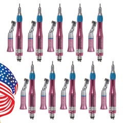 NSK Style Dental Slow Speed Handpiece Straight/Contra Angle/Air Motor 4Hole Pink