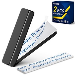 Strong Neodymium Bar Magnets 2 Pack, Black Rare Earth, 40x10x5mm with Adhesive
