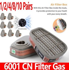 10Pairs 6001cn Organic Vapor Respirator Filter Cartridge For 6800 6200 Gas mask