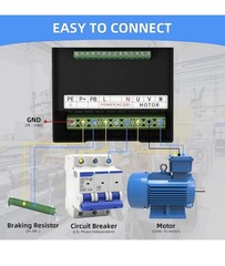 VFD 2.2KW 3HP 200-240V Inverter 1 Phase Input 3 Phase 0-400HZ Output 9A Variable