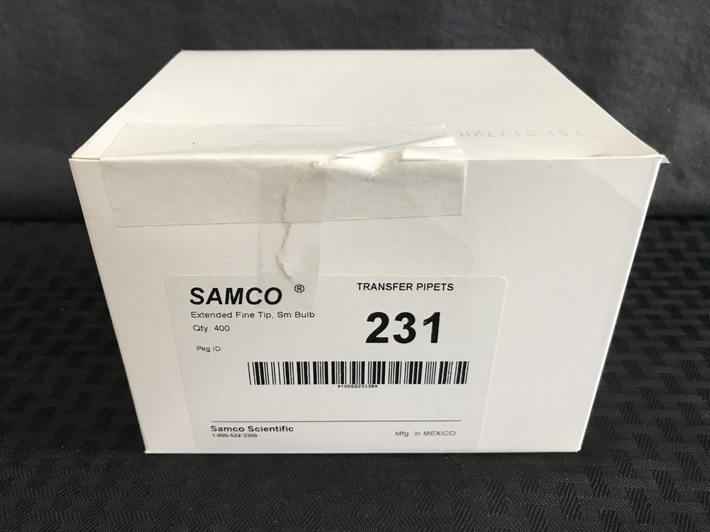 400/Pk SAMCO 1.7mL PE Graduated Disposable Transfer Pipets Non-Sterile Extended